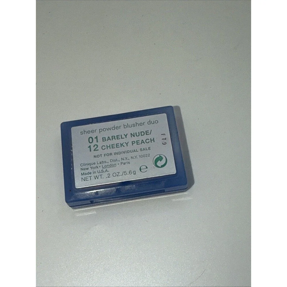 CLINIQUE SHEER POWDER BLUSH BLUSHER SAMPLE DUO 01 BARELY NUDE / 12 CHEEKY PEACH